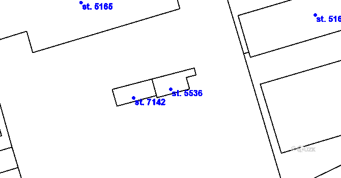 Parcela st. 5536 v KÚ Zlín, Katastrální mapa