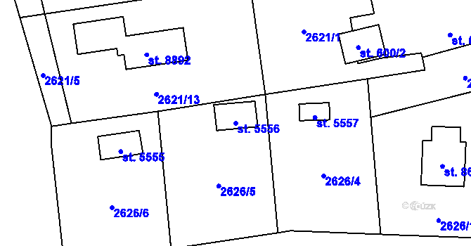 Parcela st. 5556 v KÚ Zlín, Katastrální mapa