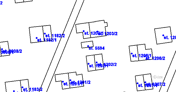 Parcela st. 5594 v KÚ Zlín, Katastrální mapa