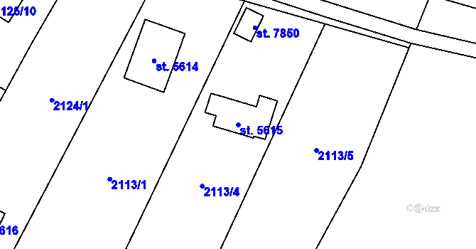 Parcela st. 5615 v KÚ Zlín, Katastrální mapa