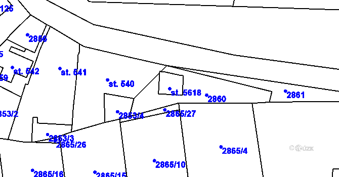Parcela st. 5618 v KÚ Zlín, Katastrální mapa