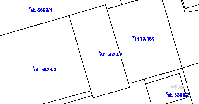 Parcela st. 5623/2 v KÚ Zlín, Katastrální mapa