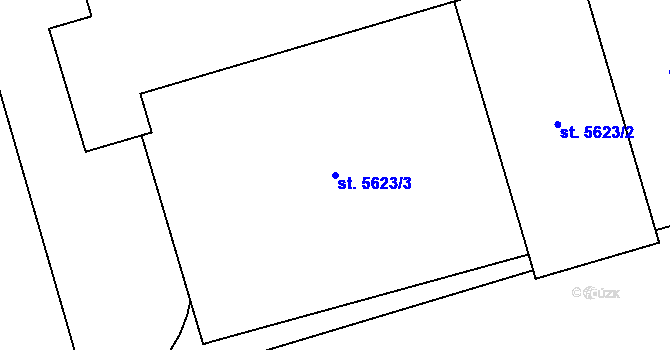 Parcela st. 5623/3 v KÚ Zlín, Katastrální mapa