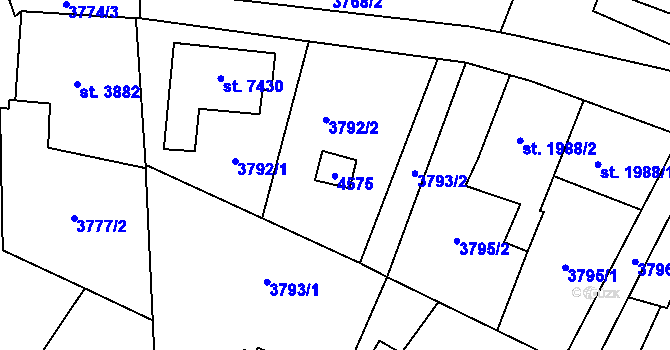 Parcela st. 5630 v KÚ Zlín, Katastrální mapa