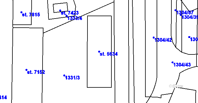 Parcela st. 5634 v KÚ Zlín, Katastrální mapa