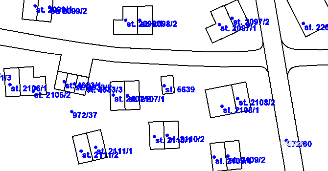 Parcela st. 5639 v KÚ Zlín, Katastrální mapa