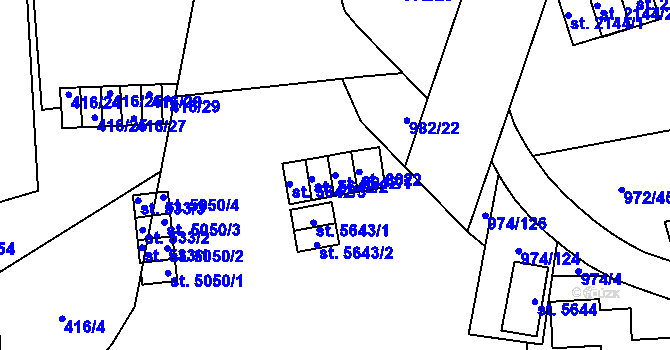 Parcela st. 5642/1 v KÚ Zlín, Katastrální mapa