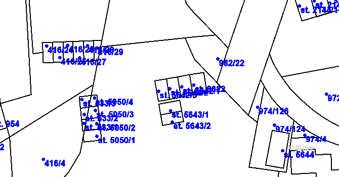 Parcela st. 5642/2 v KÚ Zlín, Katastrální mapa