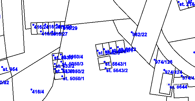 Parcela st. 5642/3 v KÚ Zlín, Katastrální mapa