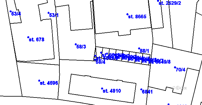 Parcela st. 5649/1 v KÚ Zlín, Katastrální mapa