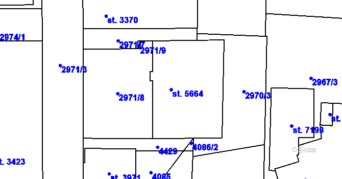 Parcela st. 5664 v KÚ Zlín, Katastrální mapa
