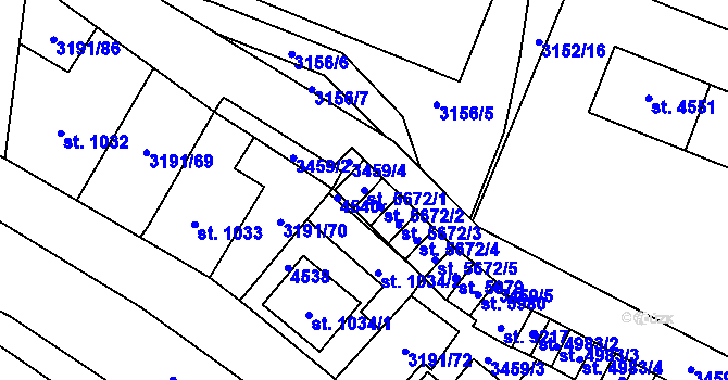 Parcela st. 5672/1 v KÚ Zlín, Katastrální mapa