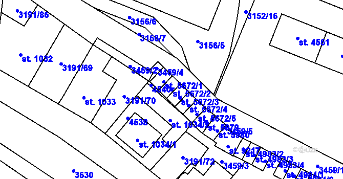 Parcela st. 5672/2 v KÚ Zlín, Katastrální mapa