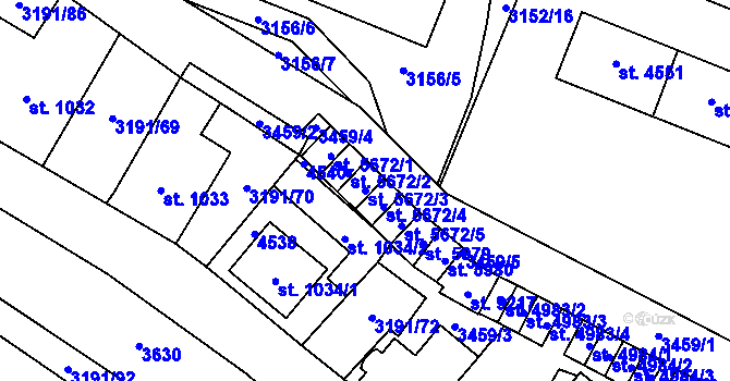 Parcela st. 5672/3 v KÚ Zlín, Katastrální mapa