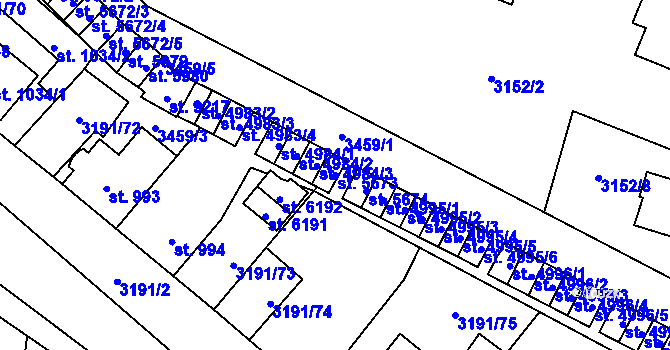 Parcela st. 5673 v KÚ Zlín, Katastrální mapa