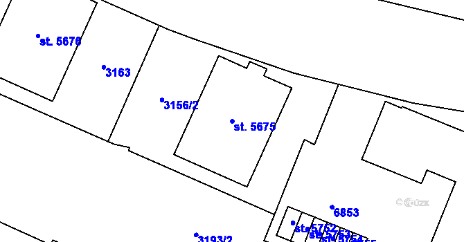 Parcela st. 5675 v KÚ Zlín, Katastrální mapa