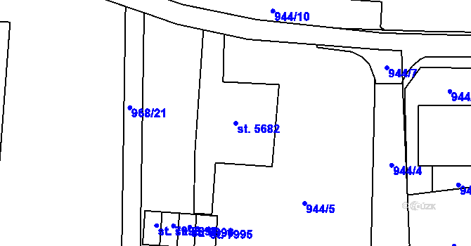 Parcela st. 5682 v KÚ Zlín, Katastrální mapa