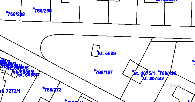 Parcela st. 5689 v KÚ Zlín, Katastrální mapa
