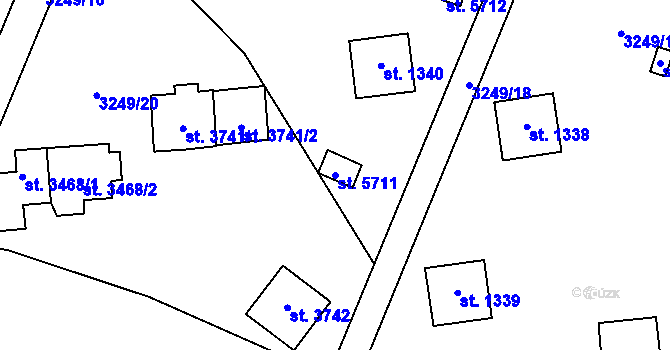 Parcela st. 5711 v KÚ Zlín, Katastrální mapa