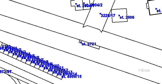 Parcela st. 5721 v KÚ Zlín, Katastrální mapa
