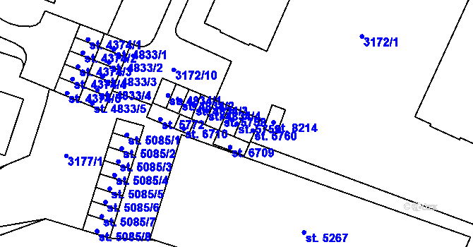 Parcela st. 5759 v KÚ Zlín, Katastrální mapa