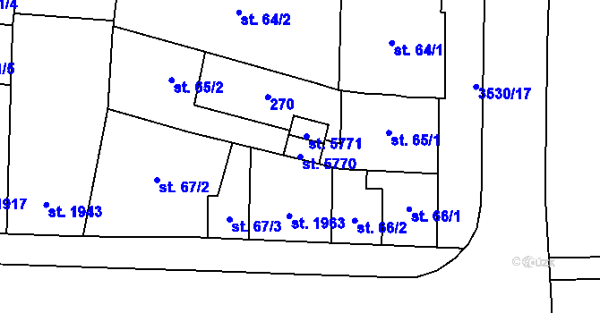 Parcela st. 5770 v KÚ Zlín, Katastrální mapa