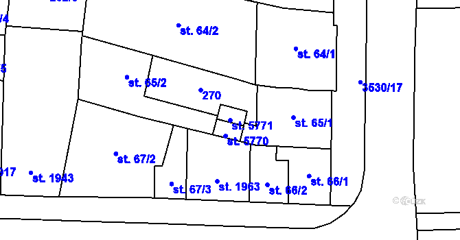 Parcela st. 5771 v KÚ Zlín, Katastrální mapa