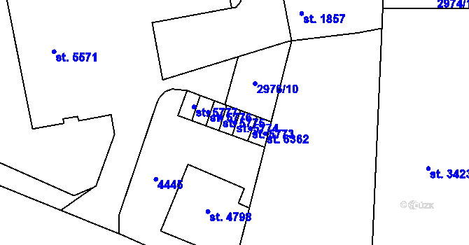 Parcela st. 5774 v KÚ Zlín, Katastrální mapa