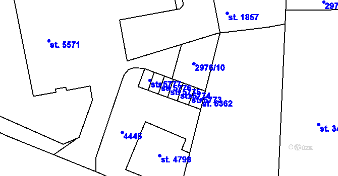 Parcela st. 5775 v KÚ Zlín, Katastrální mapa