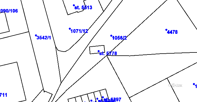 Parcela st. 5778 v KÚ Zlín, Katastrální mapa