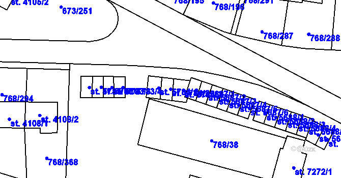 Parcela st. 5784/2 v KÚ Zlín, Katastrální mapa