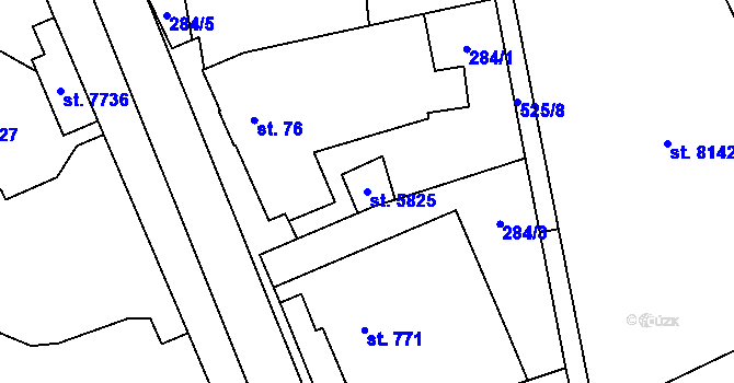 Parcela st. 5825 v KÚ Zlín, Katastrální mapa