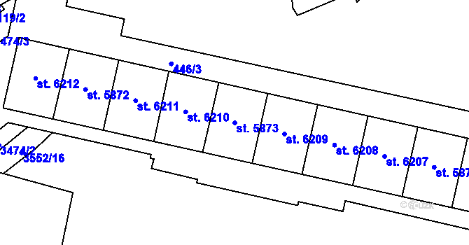 Parcela st. 5873 v KÚ Zlín, Katastrální mapa