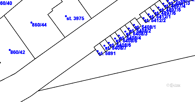 Parcela st. 5891 v KÚ Zlín, Katastrální mapa