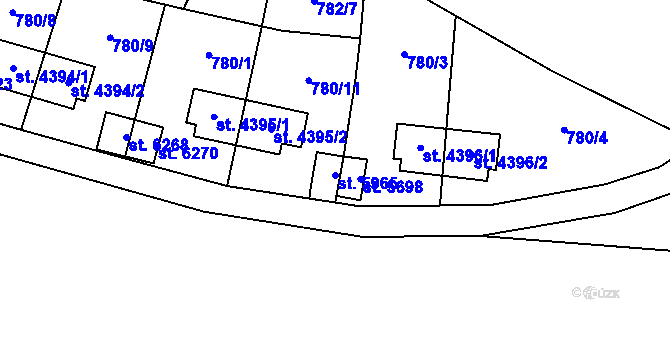 Parcela st. 5965 v KÚ Zlín, Katastrální mapa