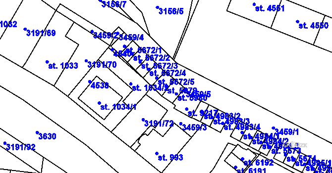 Parcela st. 5979 v KÚ Zlín, Katastrální mapa