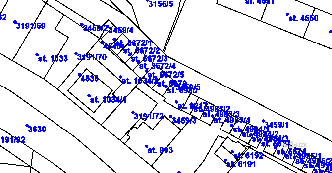 Parcela st. 5980 v KÚ Zlín, Katastrální mapa