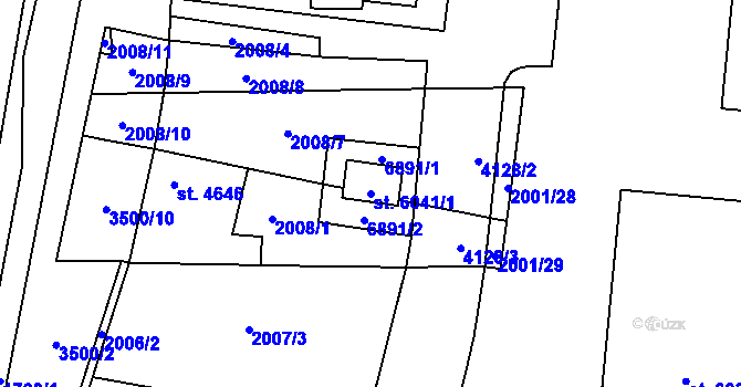 Parcela st. 6041/1 v KÚ Zlín, Katastrální mapa