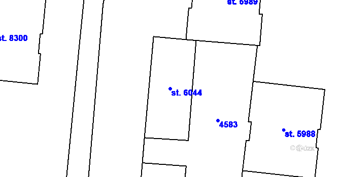 Parcela st. 6044 v KÚ Zlín, Katastrální mapa