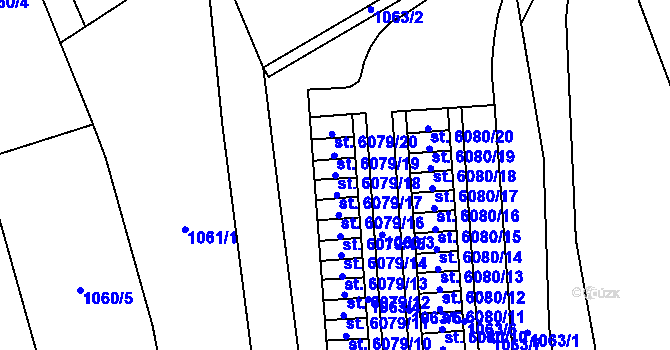 Parcela st. 6079/18 v KÚ Zlín, Katastrální mapa