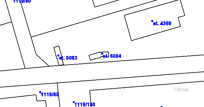 Parcela st. 6084 v KÚ Zlín, Katastrální mapa