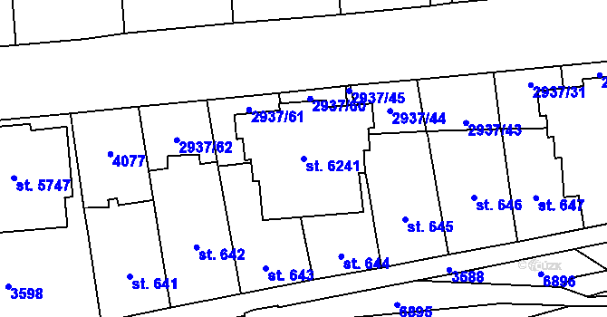 Parcela st. 6241 v KÚ Zlín, Katastrální mapa