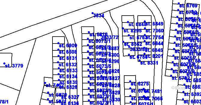 Parcela st. 6300 v KÚ Zlín, Katastrální mapa