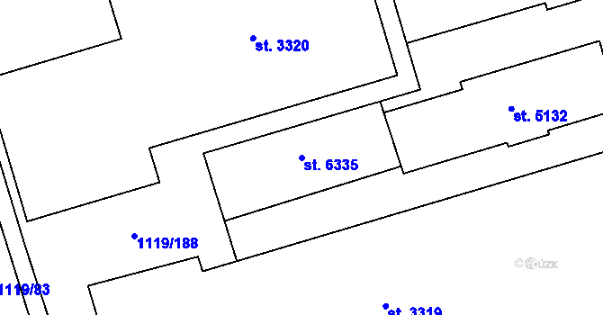 Parcela st. 6335 v KÚ Zlín, Katastrální mapa