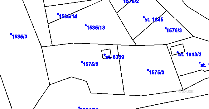 Parcela st. 6359 v KÚ Zlín, Katastrální mapa