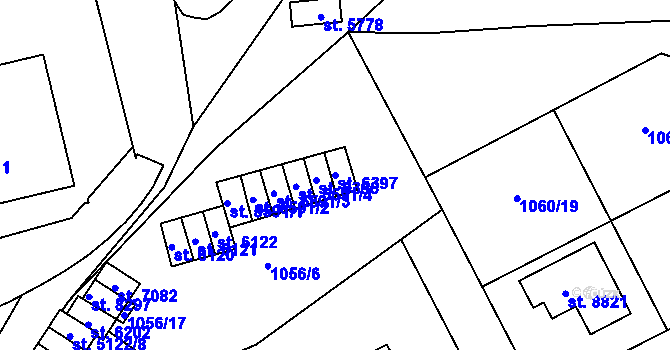 Parcela st. 6397 v KÚ Zlín, Katastrální mapa