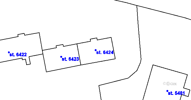 Parcela st. 6424 v KÚ Zlín, Katastrální mapa