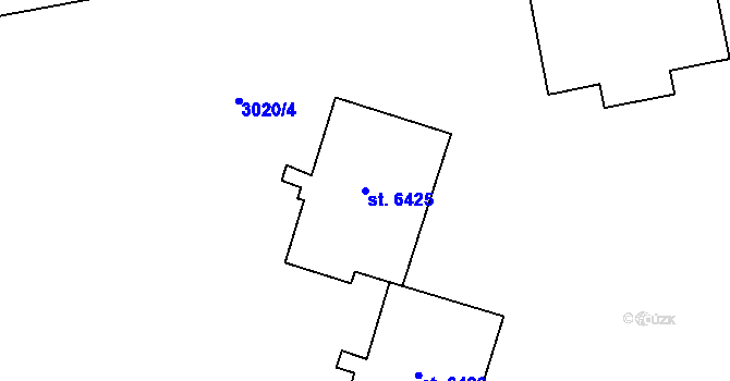Parcela st. 6425 v KÚ Zlín, Katastrální mapa