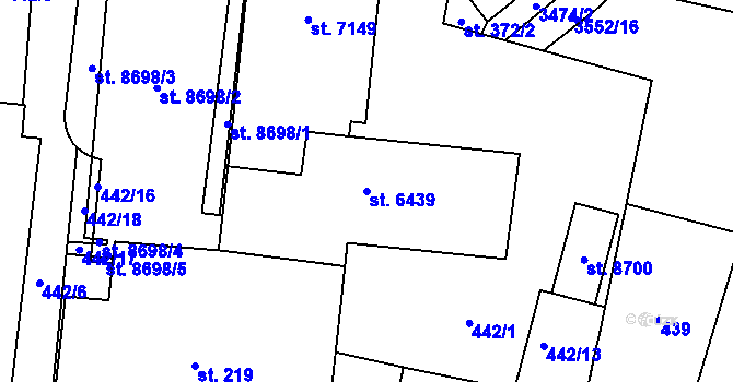Parcela st. 6439 v KÚ Zlín, Katastrální mapa