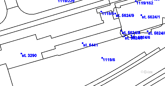 Parcela st. 6441 v KÚ Zlín, Katastrální mapa